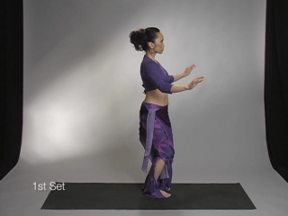 Azhia demonstrates the side view of a bellydance horizontal figure eight Azhia demonstrates the side view of a bellydance horizontal figure eight